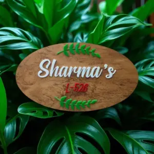 Oval Shape MDF Acrylic House Name Board