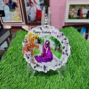 5 Inch Round Mini Resin Art Frame Decorative Tabletop Décor