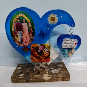 Double Heart Sea Theme Hanging Décor Resin Art Frame