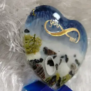 Sea Theme Small Heart Table Showpiece Resin Art Frame