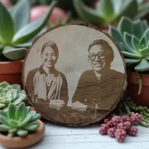 Personalized 12x12 Inch Round Natural Engraved Wood Plaque