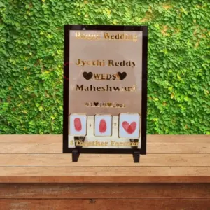Acrylic Wedding Vows Frame A3 Couple Thumb Impression Frame