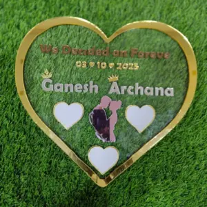 Heart Shape Acrylic Thumb Print Frame Personalized Couple Gift
