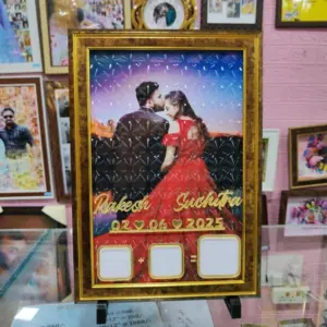 3D Laminated Thumb Print Frame A4 Size Personalized Couple Gift Frame