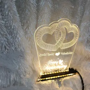 Heart Acrylic Frame personalized couple LED décor