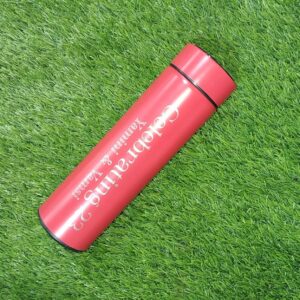 Engraved Temperature Bottle Red Colour Personalized Smart Bottle