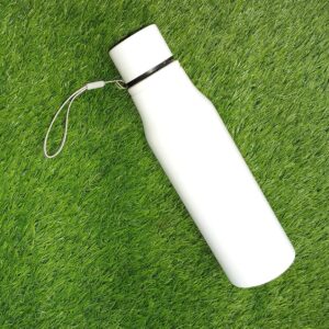 Engraved Single Layer Metal Bottle White Colour Personalized Steel Bottle