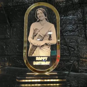 Oval Shape Acrylic personalized engraved LED décor
