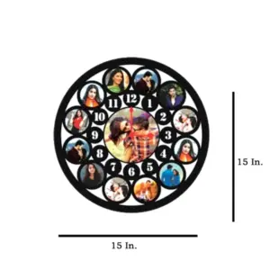13 Pics With Clock MDF Wall Collage Frame SKU425