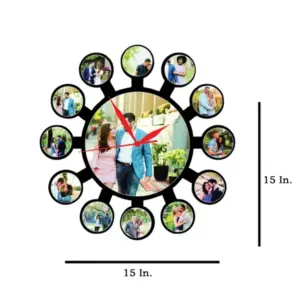 13 Pics With Clock MDF Wall Collage Frame SKU417