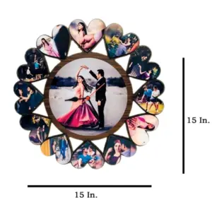 13 Pics With Clock MDF Wall Collage Frame SKU422
