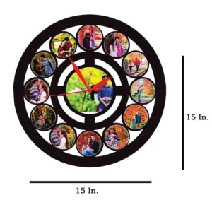 13 Pics With Clock MDF Wall Collage Frame SKU404