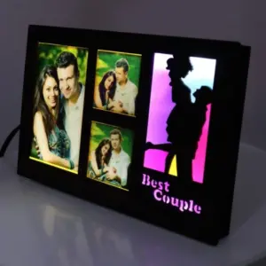 Best Couple LED Frame 6x8 inch with personalized photo and warm LED lights for anniversaries, weddings, Valentine's Day, and couple gifts.
