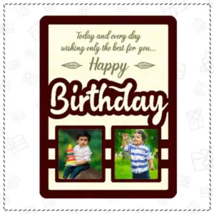 birthday 2 layer MDF table frame front view decorative photo frame