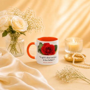 3 Tone Orange Colour Mug 06oz Personalized Photo Printing Ceramic Mug