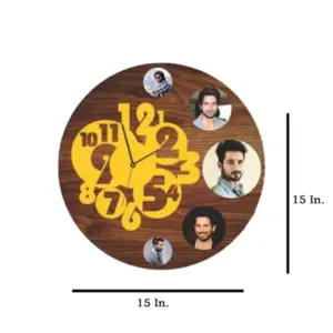 5 Pics With Clock MDF Wall Collage Frame SKU427