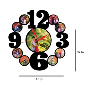 8 Pics With Clock MDF Wall Collage Frame SKU413