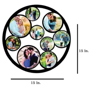 9 Pics Round MDF Wall Collage Frame SKU305
