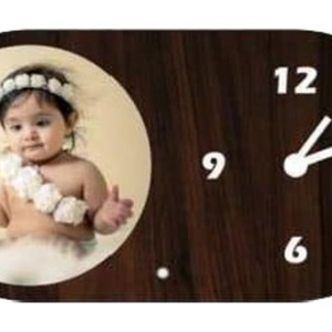 Personalized Baby Photo Clock | MDF Kids Photo Wall Clock