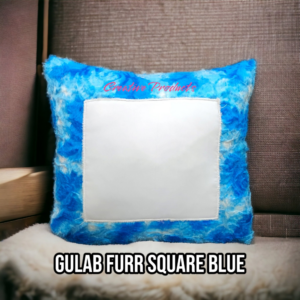 Blue Gulab Fur Photo Cushion Personalized Square Pillow