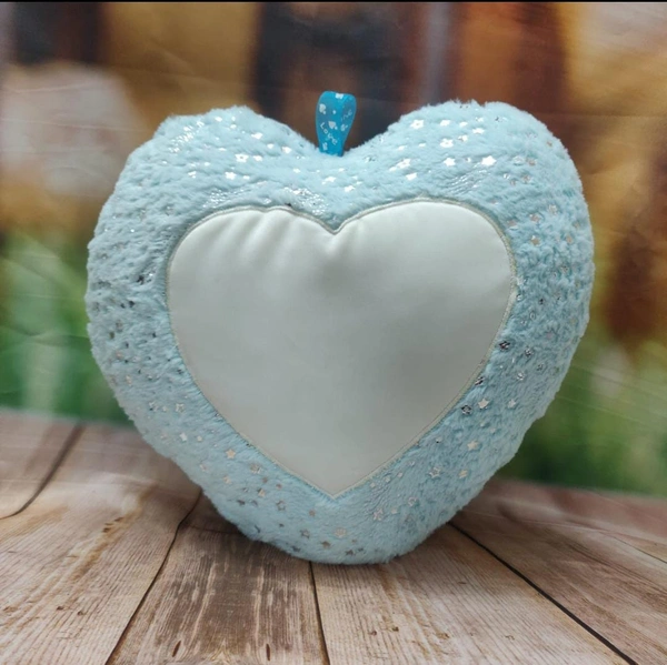 Blue Sister Photo Heart Cushion with personalized photo printing, - Image 2