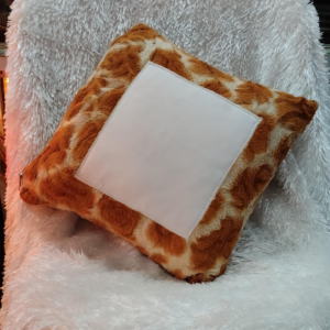 Brown Gulab Fur Photo Cushion Personalized Square Pillow