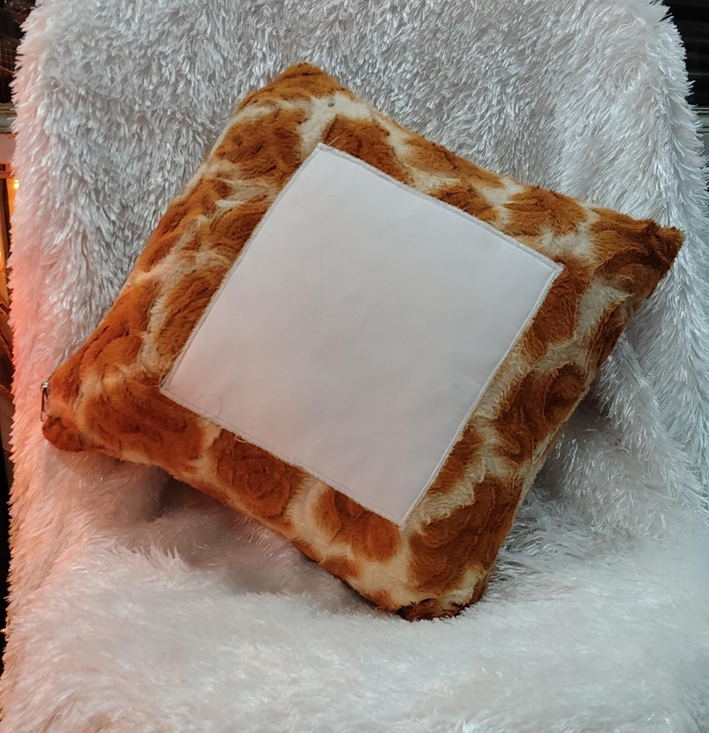 Brown Gulab Fur Photo Cushion Personalized Square Pillow