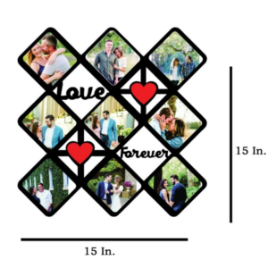 Couple Collage Frame 15x15 Love Forever Personalized Photo Frame