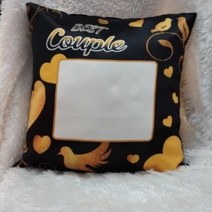 Couple Photo Cushion with Custom Photo Print and Best Couple Theme Design for Anniversary and Wedding Gifts