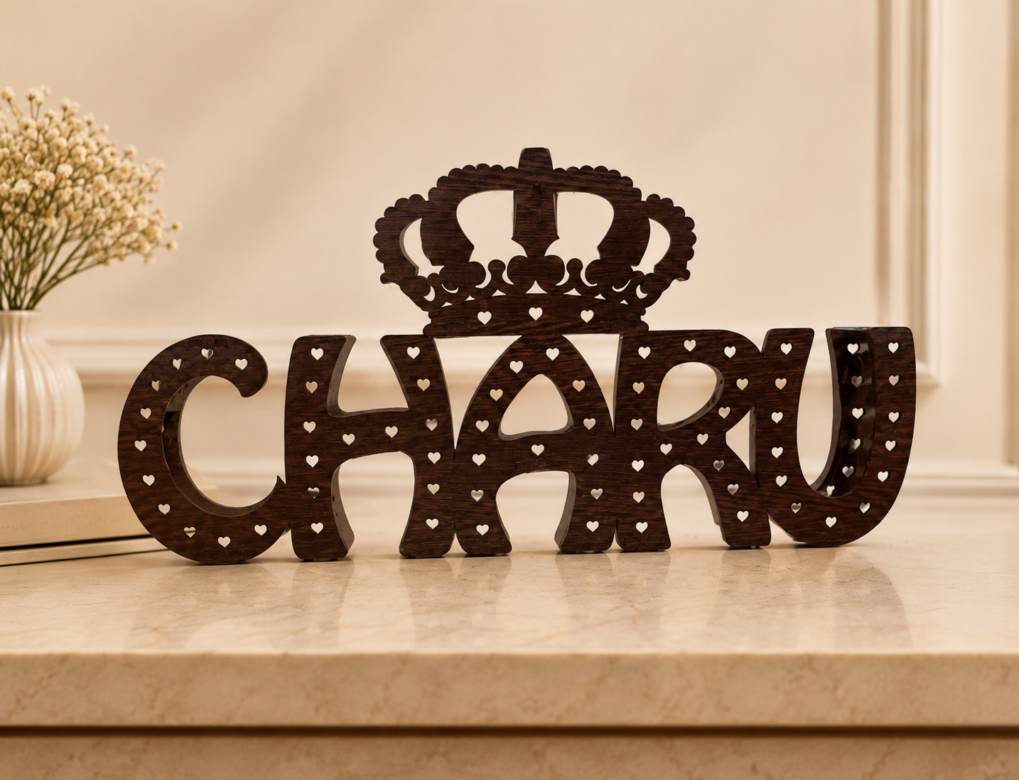 18x10 LED Name Frame with Crown Inch Personalized MDF LED Name Board - Image 2