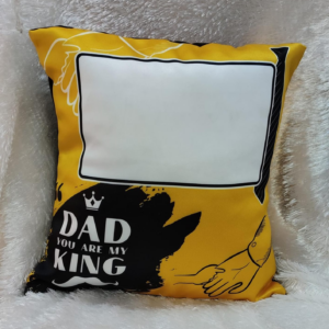 Dad Photo Cushion with Personalized Photo Print and Dad You Are My King Design for Father's Day Gift