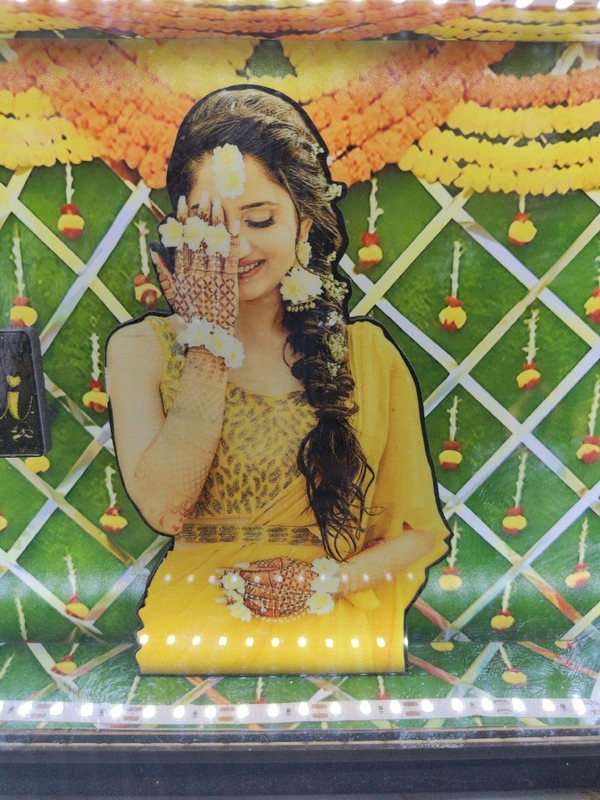 Haldi Girl Cutout Miniature LED Box MAZ02 A4 Size Personalized Wedding Haldi Frame - Image 3