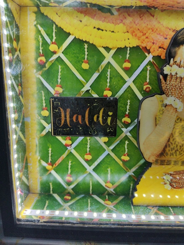 Haldi Girl Cutout Miniature LED Box MAZ02 A4 Size Personalized Wedding Haldi Frame - Image 4