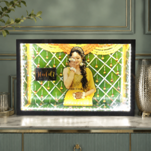 Haldi Girl Cutout Miniature LED Box MAZ02 A4 Size Personalized Wedding Haldi Frame