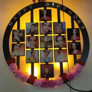 Happy Birthday MDF Wall Collage Frame with LED SKU132