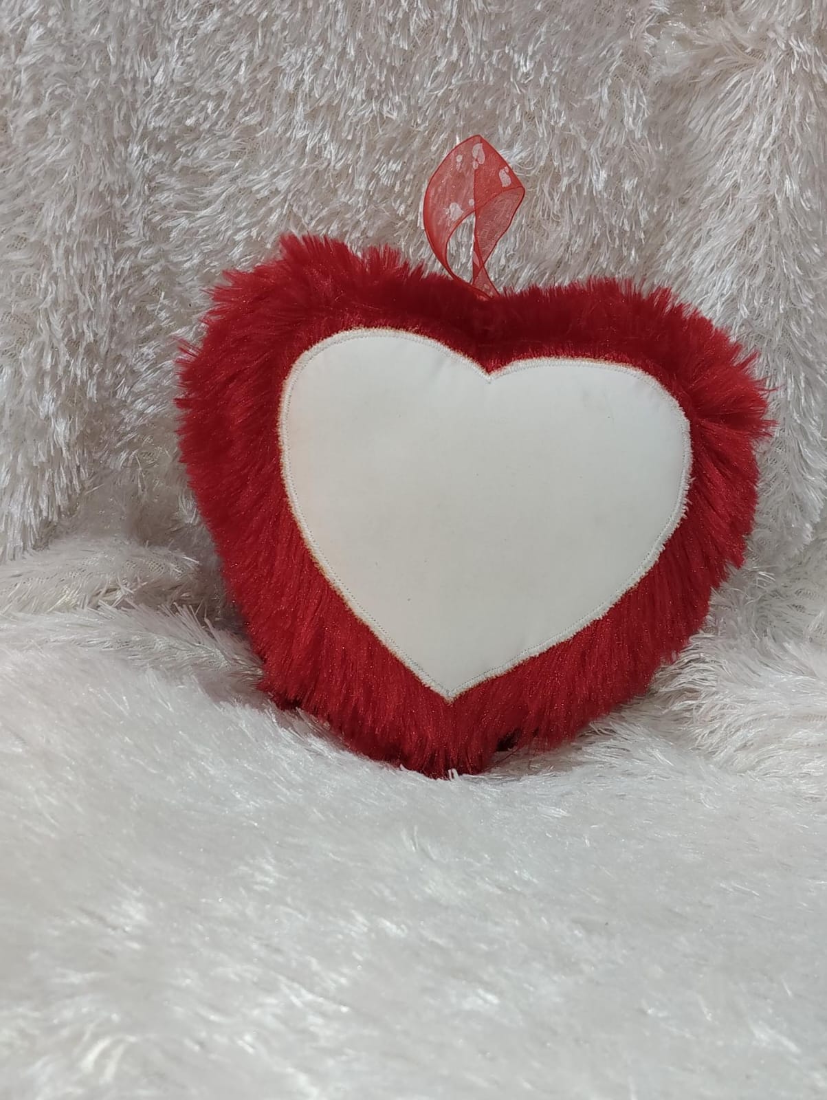 Heart Fur Photo Cushion Personalized Heart Pillow Gift