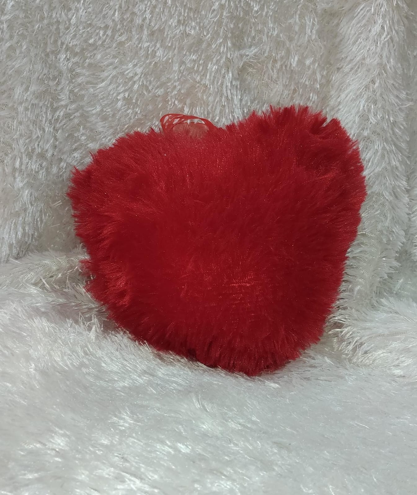 Red Colour-Small Size Heart Shap | Personalized Photo Fur Pillow - Image 4