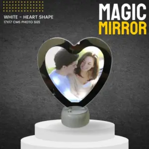 Heart White Big Magic Mirror LED Photo Display