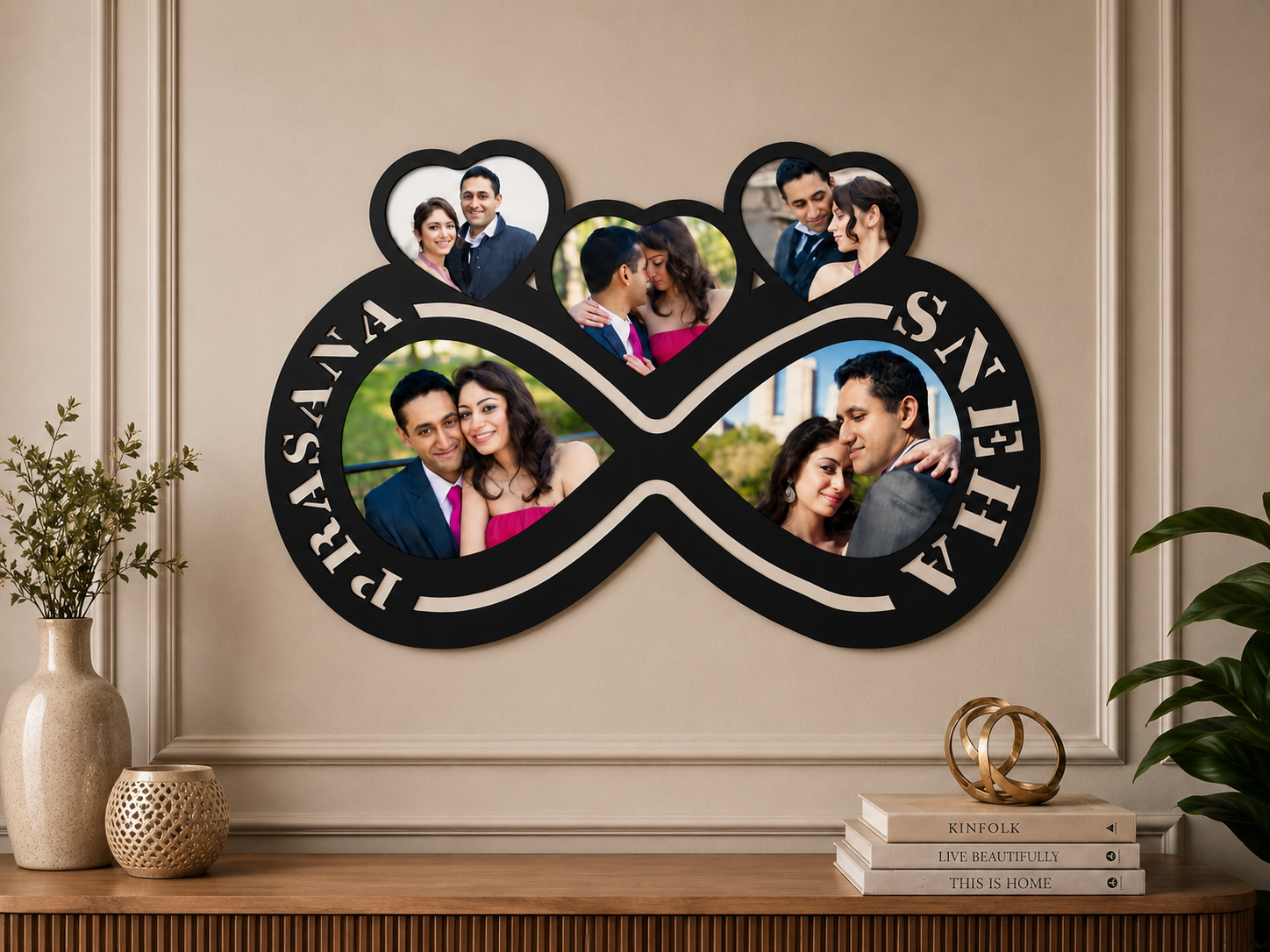 12x18" Inch Standard Frame Size Infinity Couple LED Frame | Personalized Backlit MDF Photo - Image 2