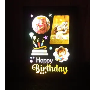 LED Birthday Photo Frame | Personalized Happy Birthday LED Wall Frame