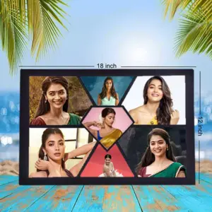 LED Photo Collage Frame 18x12 Inch | Personalized MDF LED Memory Frame
