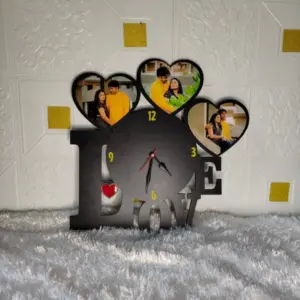 Love with Clock MDF Wall Collage Frame SKU501