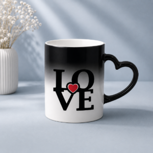 Magic Mug Heart Handle Personalized Photo Printing Color Changing Ceramic Mug