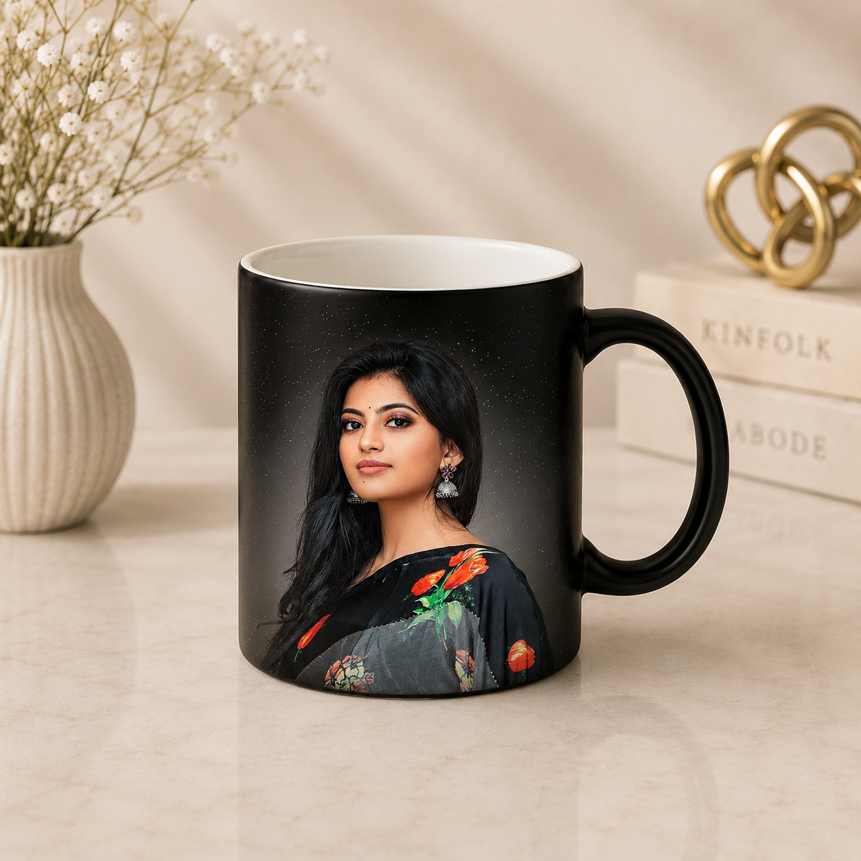 Magic Mug Sparkle Personalized Heat Reveal Ceramic Photo Mug with Sparkling Finish