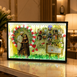 Miniature Anniversary Frame 12x18 Inch Personalized LED Anniversary Frame Handmade Anniversary Memory Frame Custom Photo Anniversary Gift 12x18 Miniature LED Photo Frame
