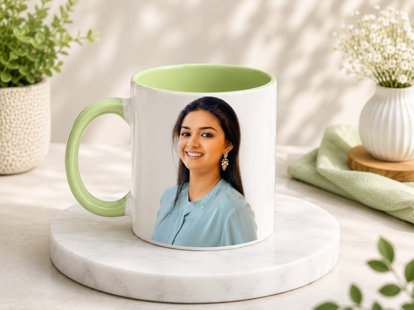 Baby Green 3-Tone Mug | Personalized Photo Printed Ceramic Mug - Image 2