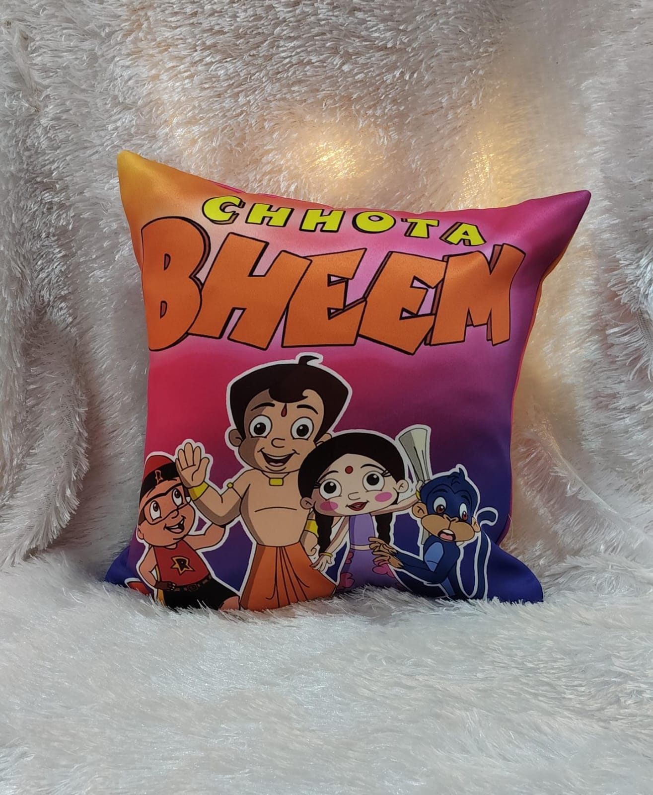 Chhota Bheem cushion with custom photo print - Image 3