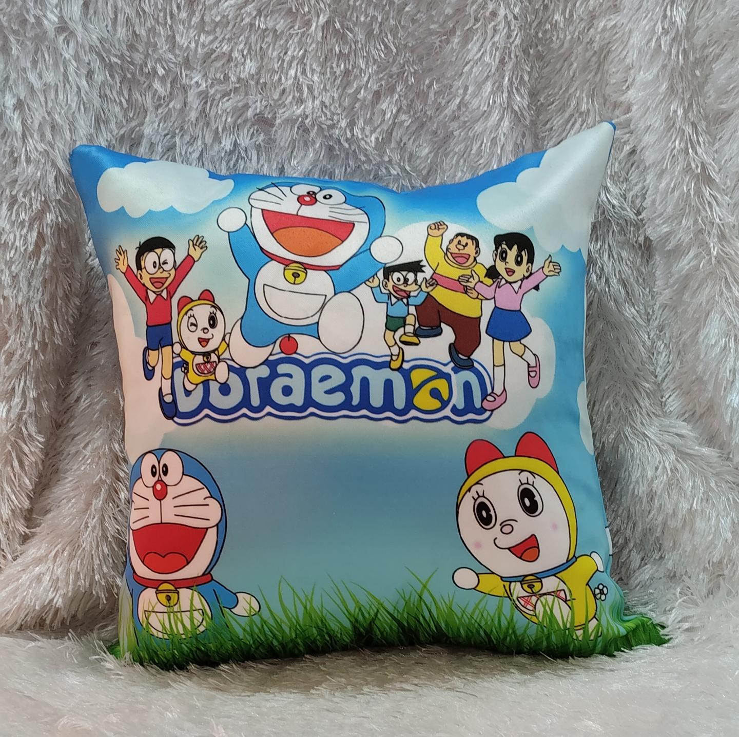 Doraemon cushion with custom photo print - Image 4