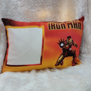 Personalized Iron Man Cushion with Custom Photo Print for Kids Birthday Gifts and Superhero Room Decoration