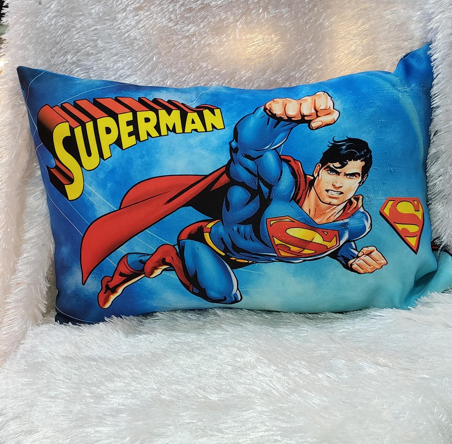 Kids Photo Cushion with Superhero Theme and Custom Photo Print - Image 3